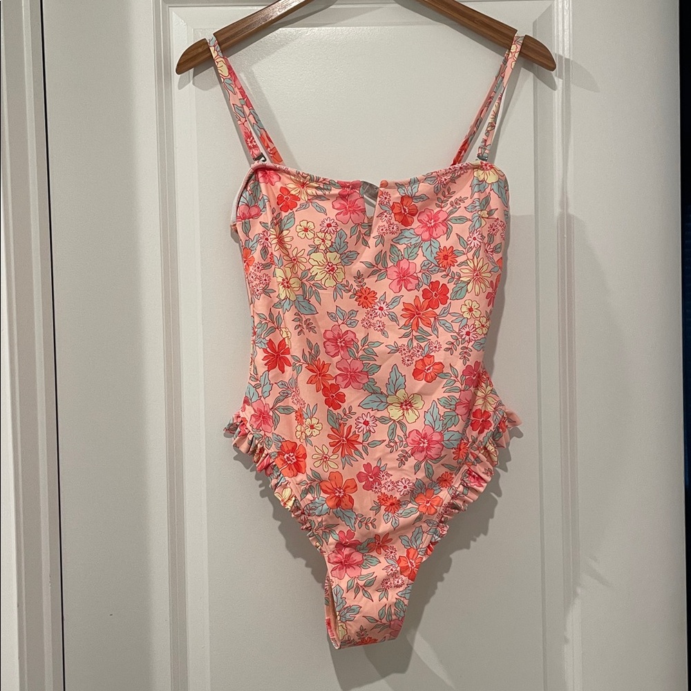 Cupshe Floral One Piece Swimsuit - Orange and Red - Picture 2 of 5